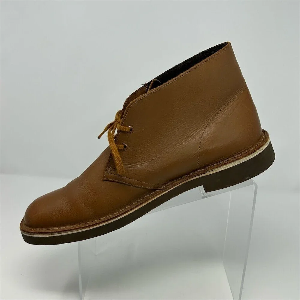 Clarks Men's Chukka Desert Boots Brown Tan Leather Lace-Up Ankle Size 11
